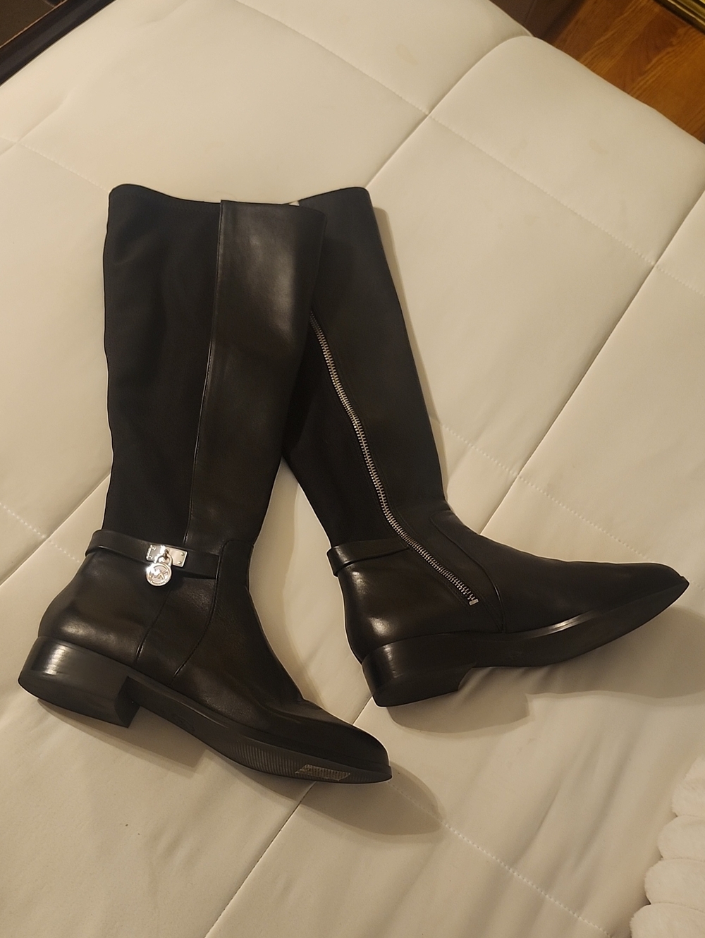 Michael Kors Black Leather Riding Boots